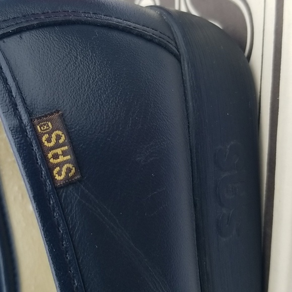 SAS Navy Leather Loafers - Picture 5 of 7